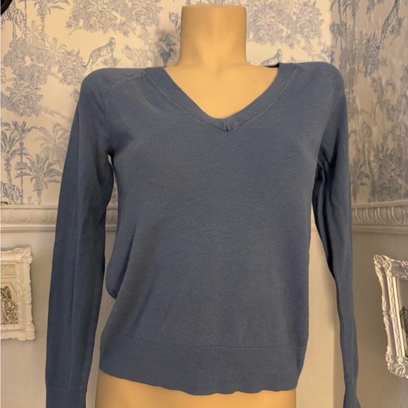 Blue V-Neck Sweater - Picture 1 of 2